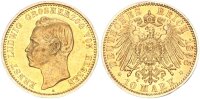 Hessen Ernst Ludwig 10 Mark 1898 A Gold vz/vz+ Jäger 224