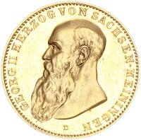 Sachsen-Meiningen Georg II. 20 Mark 1914 D Gold vz-stgl....
