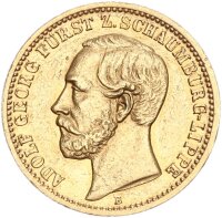 Schaumburg-Lippe Fürst Adolf 20 Mark 1874 B Gold f....