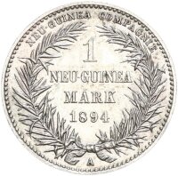 Deutsch-Neuguinea 1 Mark 1894 A Paradiesvogel Silber...
