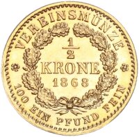 Brandenburg-Preußen Wilhelm I. 1/2 Vereinskrone...