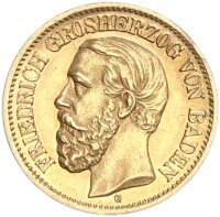 Baden Friedrich I. 10 Mark 1900 G Gold vz Jäger 188