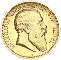 Baden Friedrich I. 10 Mark 1902 G Gold vz Jäger 190