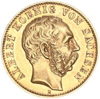 Sachsen Albert 10 Mark 1902 E Gold vz+ Jäger 263