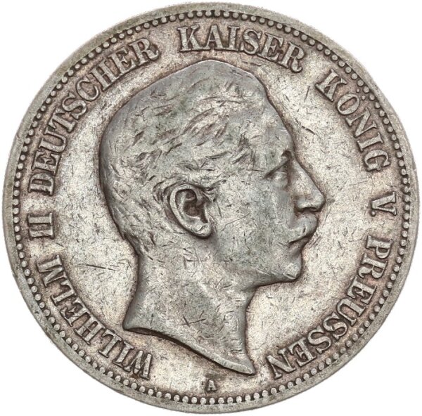 Anhalt Friedrich I. 5 Mark 1896 A Silber ss+/vz Jäger 21 kau