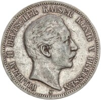 Preußen Wilhelm II. 5 Mark 1893 A Silber ss...