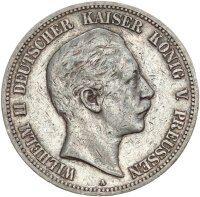 Preußen Wilhelm II. 5 Mark 1893 A Silber ss...