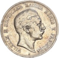 Preußen Wilhelm II. 5 Mark 1893 A Silber f. ss...