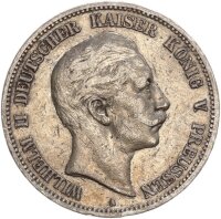 Preußen Wilhelm II. 5 Mark 1892 A Silber ss...