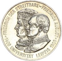 Sachsen Friedrich August III. 5 Mark 1909 E...