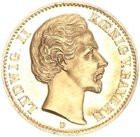 Bayern Ludwig II. 10 Mark 1873 D Gold PP Jäger 193