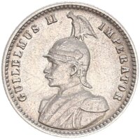 Deutsch-Ostafrika 1/4 Rupie 1912 J Wilhelm II. in Uniform...