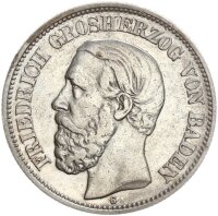 Baden Friedrich I. 2 Mark 1902 G Silber ss Jäger 28