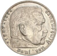 Drittes Reich 5 Reichsmark 1935 G Paul von Hindenburg...