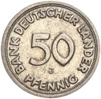 BRD Kursmünze 50 Pfennig unvollständiges Jahr J...