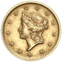 USA 1 Dollar 1853 Philadelphia Liberty Head, Typ 1 Gold ss