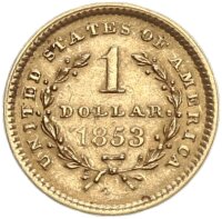 USA 1 Dollar 1853 Philadelphia Liberty Head, Typ 1 Gold ss
