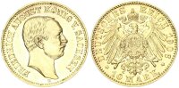 Sachsen Friedrich August III. 10 Mark 1906 E Gold pfr., f. stgl. Jäger 267