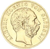 Sachsen Albert 10 Mark 1891 E Gold ss-vz