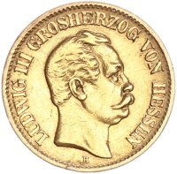 Hessen Ludwig III. 10 Mark 1875 H Gold ss+ Jäger 216