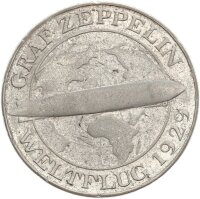 Weimarer Republik 5 Reichsmark 1930 A Zeppelin Silber ss...