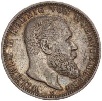 Württemberg Wilhelm II. 5 Mark 1904 F Silber ss...
