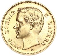Bayern Otto 10 Mark 1907 D Gold vz/vz+ Jäger 201