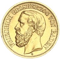 Baden Friedrich I. 10 Mark 1900 G Gold vz Jäger 188