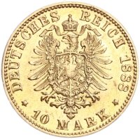 Württemberg Karl 10 Mark 1888 F Gold vz Jäger 292
