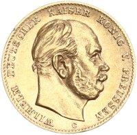 Preußen Wilhelm I. 10 Mark 1874 C Gold vz...
