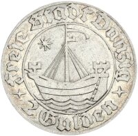 Danzig Freie Stadt 2 Gulden 1932 (A) Alte Danziger Kogge...