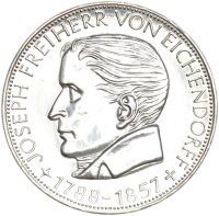 BRD Gedenkmünze 5 DM 1957 J Freiherr von Eichendorff...