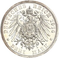 Anhalt Friedrich II. 3 Mark 1914 A Silberhochzeit Silber...