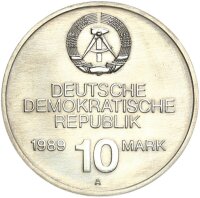 DDR Gedenkmünze 10 Mark 1989 A Wirtschaftshilfe RGW-Gebäude Moskau pfr., stgl. Jäger 1625