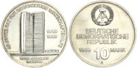 DDR Gedenkmünze 10 Mark 1989 A Wirtschaftshilfe RGW-Gebäude Moskau pfr., stgl. Jäger 1625