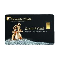 Heimerle + Meule 1/200 oz Goldbarren 999.9 Secain Card
