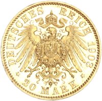 Waldeck-Pyrmont Friedrich Adolf 20 Mark 1903 A Gold PP...