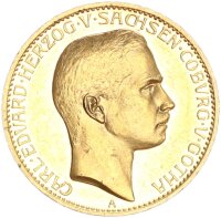 Sachsen-Coburg-Gotha Carl Eduard 20 Mark 1905 A Gold PP...