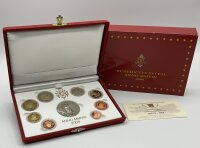 Vatikan KMS 1 Cent bis 2 Euro + Medaille 2008 IPZS -...