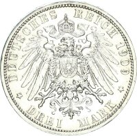 Preußen Wilhelm II. 3 Mark 1909 A Silber vz Jäger 103
