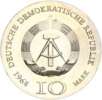 DDR Gedenkmünze 10 Mark 1968 A Johannes Gutenberg...