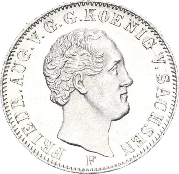 Sachsen Königreich Friedrich August II. 1/6 Taler 1848 F Silber pfr., stgl.