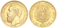 Baden Friedrich I. 10 Mark 1876 G Gold vz Jäger 186