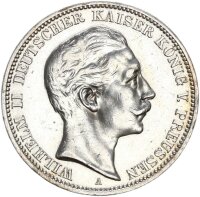 Preußen Wilhelm II. 3 Mark 1912 A Silber ss-vz...