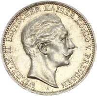 Preußen Wilhelm II. 3 Mark 1912 A Silber ss-vz...