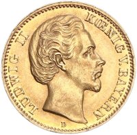 Bayern Ludwig II. 10 Mark 1875 D Gold vz-stgl. Jäger...