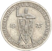 Weimarer Republik 3 Reichsmark 1925 A Rheinlande Silber...