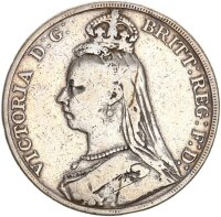 Großbritannien Victoria 1 Crown 1890 London Silber...