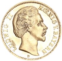 Bayern Ludwig II. 10 Mark 1873 D Gold pfr., f. stgl....