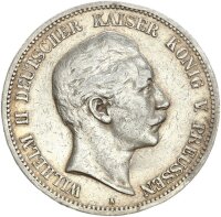 Preußen Wilhelm II. 5 Mark 1891 A Silber ss...